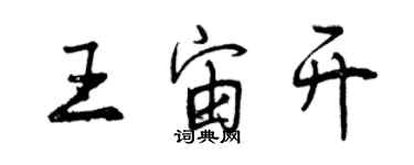 曾庆福王宙开行书个性签名怎么写