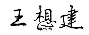 曾庆福王想建行书个性签名怎么写