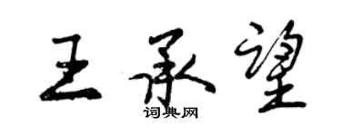 曾庆福王承望行书个性签名怎么写