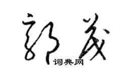 梁锦英郭茂草书个性签名怎么写