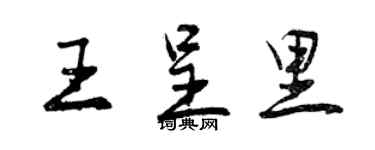 曾庆福王呈里行书个性签名怎么写