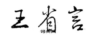 曾庆福王省言行书个性签名怎么写
