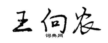 曾庆福王向农行书个性签名怎么写