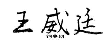 曾庆福王威廷行书个性签名怎么写