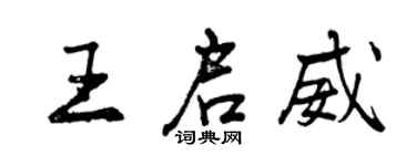 曾庆福王启威行书个性签名怎么写