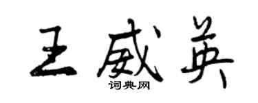曾庆福王威英行书个性签名怎么写