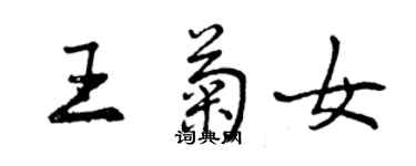 曾庆福王菊女行书个性签名怎么写