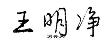 曾庆福王明净行书个性签名怎么写
