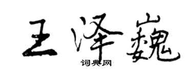 曾庆福王泽巍行书个性签名怎么写