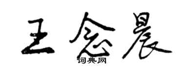 曾庆福王念晨行书个性签名怎么写