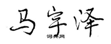 曾庆福马宇泽行书个性签名怎么写