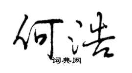 曾庆福何浩行书个性签名怎么写