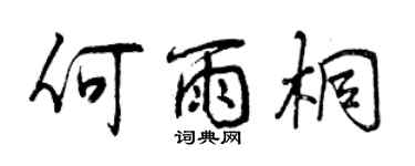 曾庆福何雨桐行书个性签名怎么写