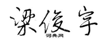 曾庆福梁俊宇行书个性签名怎么写