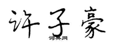 曾庆福许子豪行书个性签名怎么写
