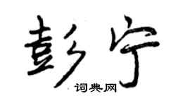 曾庆福彭宁行书个性签名怎么写