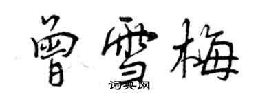 曾庆福曾雪梅行书个性签名怎么写