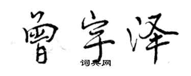 曾庆福曾宇泽行书个性签名怎么写