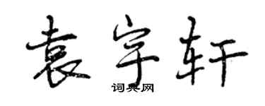 曾庆福袁宇轩行书个性签名怎么写