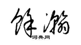 梁锦英余瀚草书个性签名怎么写