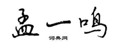 曾庆福孟一鸣行书个性签名怎么写