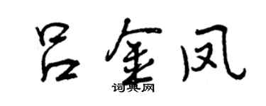曾庆福吕金凤行书个性签名怎么写