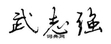曾庆福武志强行书个性签名怎么写