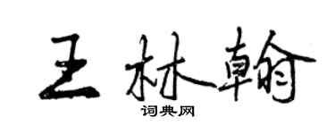 曾庆福王林翰行书个性签名怎么写
