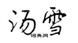 曾庆福汤雪行书个性签名怎么写