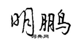 曾庆福明鹏行书个性签名怎么写