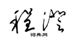 梁锦英程澄草书个性签名怎么写
