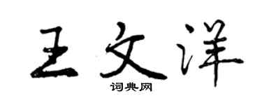 曾庆福王文洋行书个性签名怎么写