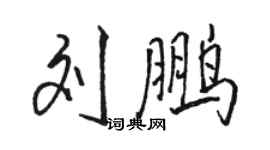 骆恒光刘鹏行书个性签名怎么写