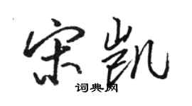 骆恒光宋凯行书个性签名怎么写