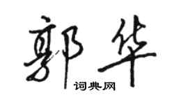 骆恒光郭华行书个性签名怎么写