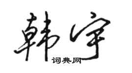 骆恒光韩宇行书个性签名怎么写