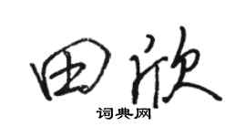 骆恒光田欣行书个性签名怎么写