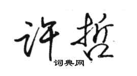 骆恒光许哲行书个性签名怎么写
