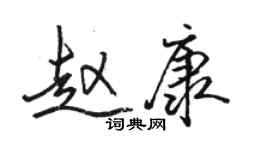 骆恒光赵康行书个性签名怎么写