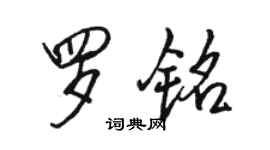骆恒光罗铭行书个性签名怎么写
