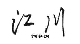 骆恒光江川行书个性签名怎么写