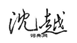 骆恒光沈越行书个性签名怎么写