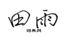 骆恒光田雨行书个性签名怎么写