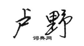 骆恒光卢野行书个性签名怎么写