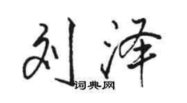 骆恒光刘泽行书个性签名怎么写