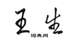 骆恒光王生行书个性签名怎么写