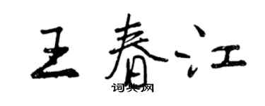 曾庆福王春江行书个性签名怎么写