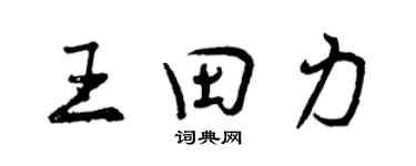 曾庆福王田力行书个性签名怎么写