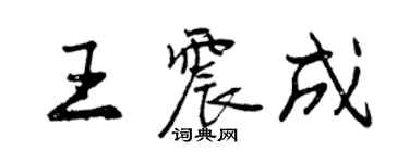 曾庆福王震成行书个性签名怎么写