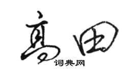 骆恒光高田行书个性签名怎么写